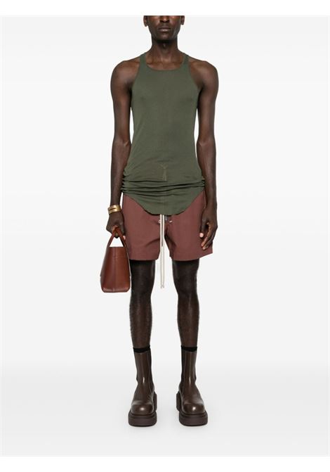 Canotta con orlo asimmetrico in verde Rick Owens - uomo RICK OWENS | RU02D6150MR75